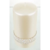 Pl Kremowy Świeca Crystal Opal Pearl Walec Średni
