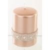 Pl Rose Gold Świeca Crystal Opal Walec Mały Fi7