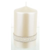 Pl Krem Świeca Crystal Opal Pearl Walec Średni Fi8