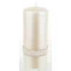 Pl Kremowy Świeca Crystal Opal Pearl Walec Duży F7
