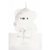 Pl Świeca Figurka Teddy Świąteczny Biały