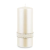 Pl Kremowy Świeca Crystal Opal Pearl Walec Duży F7