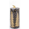 Pl Świeca Walec Średni Świerk Czarny Złoto