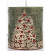 Pl Świeca Walec Mały Xmas Room Zieleń Szampan