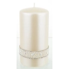 Pl Kremowy Świeca Crystal Opal Pearl Walec Średni