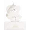 Pl Świeca Figurka Teddy Świąteczny Biały