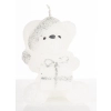 Pl Świeca Figurka Teddy Świąteczny Biały