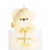 Pl Świeca Figurka Teddy Świąteczny Kremowy
