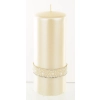 Pl Kremowy Świeca Crystal Opal Pearl Walec Duży F7