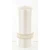 Pl Biały Świeca Crystal Opal Pearl Walec Duży Fi7