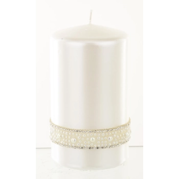 Pl Biel Świeca Crystal Opal Pearl Walec Średni Fi8