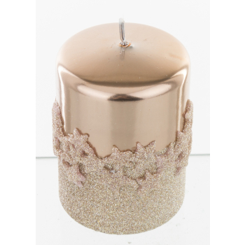Pl Rose Gold Świeca Ice Star Walec Mały Fi7