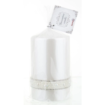 Pl Biel Świeca Crystal Opal Pearl Walec Średni Fi8