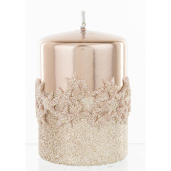 Pl Rose Gold Świeca Ice Star Walec Mały Fi7
