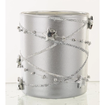 Pl Srebrny Świeca Girlanda Glass