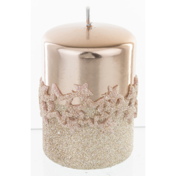 Pl Rose Gold Świeca Ice Star Walec Mały Fi7