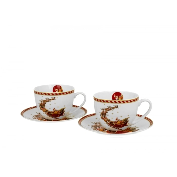 Pl 2 Filiżanki Ze Spodkami Santa On Sleigh