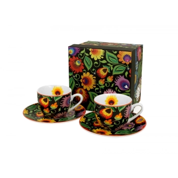 Pl Kpl 2 Filiżanek Ze Spodkami Espresso Ethnic