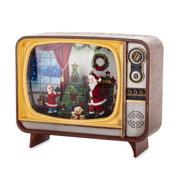 Dekoracja Mikołaj W Telewizorze Z Pozytywką Led