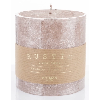 Pl Rose Gold Rustic Metalic Świeca Walec Mały Fi9