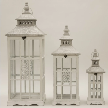Lampion Drewniany S/3