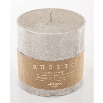 Pl Szampan Świeca Rustic Metalic Walec Mały Fi9