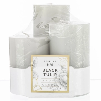 Pl Black Tulip Świeca Glass Classic 3-Pack Walec