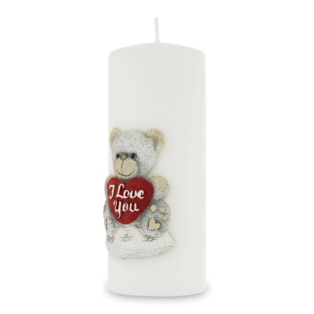 Pl Świeca Biała Teddy Walec Duży Fi7