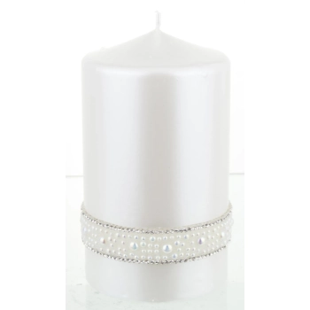 Pl Biel Świeca Crystal Opal Pearl Walec Średni Fi8