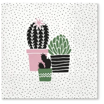 Pl Serwetki Cactus On Dots Rose