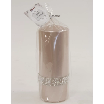 Pl Rose Gold Świeca Crystal Opal W Duży Fi7-Prom.