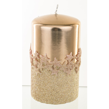 Pl Rose Gold Świeca Ice Star Walec Średni Fi8