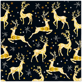 Pl Serwetki Golden Reindeer Charm