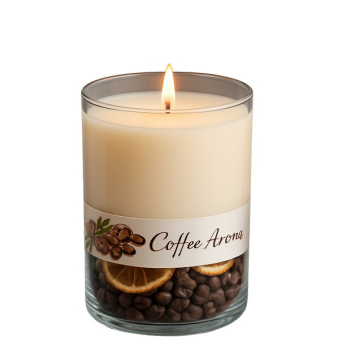 Pl Świeca Duo Coffee Aroma Szkło Duże Kremowy