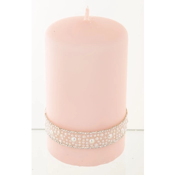Pl Rose Gold Perła Świeca Crystal W Śr. Fi8-Prom.