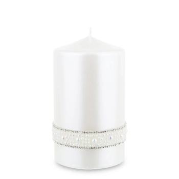 Pl Biel Świeca Crystal Opal Pearl Walec Średni Fi8