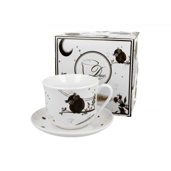 Pl Filiżanka Jumbo Ze Spodkiem Charming Owls 470Ml