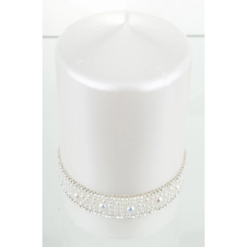 Pl Biel Świeca Crystal Opal Pearl Walec Średni Fi8
