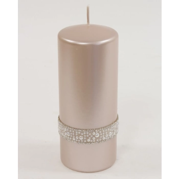 Pl Rose Gold Świeca Crystal Opal W Duży Fi7-Prom.