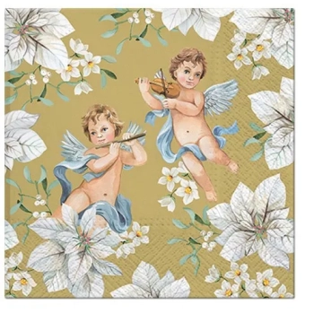 Pl Serwetki Angels In Flowers Gold
