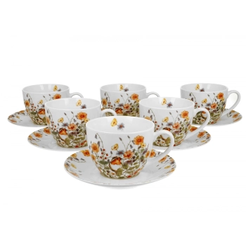 Pl 6 Filiżanek 280 Ml Ze Spodkami Wild Bird