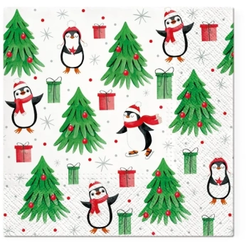 Pl Serwetki Christmas Penguins