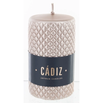 Pl Rose Gold Świeca Cadiz Mały Walec Fi7