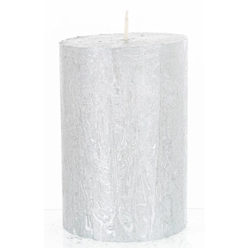 Pl Świeca Rustic Satin Słupek 70/100 Srebrny