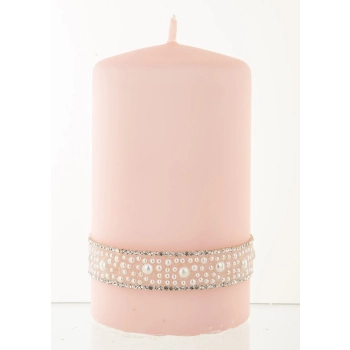 Pl Rose Gold Perła Świeca Crystal W Śr. Fi8-Prom.