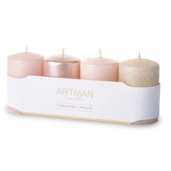 Pl Świeca 4-Pack  Mix Rose Gold