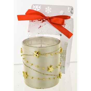 Pl Krem Świeca Girlanda Glass