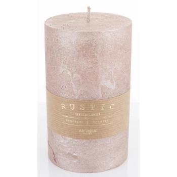 Pl Rose Gold Rustic Metalic Świeca Walec Duży Fi9