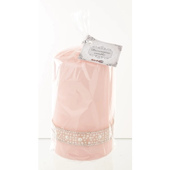 Pl Rose Gold Perła Świeca Crystal W Śr. Fi8-Prom.