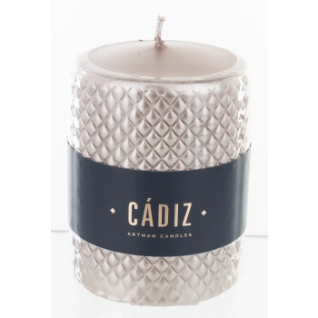 Pl Rose Gold Świeca Cadiz Duży Walec Fi9
